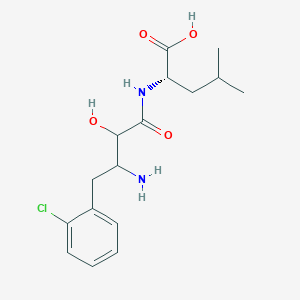 molecular formula C16H23ClN2O4 B14553426 N-[3-Amino-4-(2-chlorophenyl)-2-hydroxybutanoyl]-L-leucine CAS No. 62023-22-7