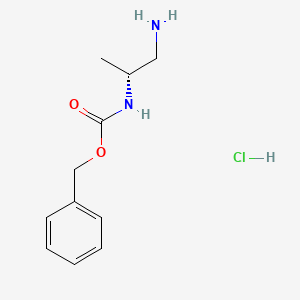 molecular formula C11H17ClN2O2 B1455346 (R)-Benzyl (1-aminopropan-2-yl)carbamate hydrochloride CAS No. 850033-74-8