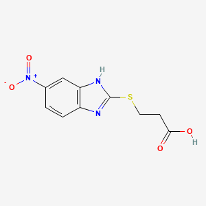 molecular formula C10H9N3O4S B14553489 3-[(6-nitro-1H-benzimidazol-2-yl)sulfanyl]propanoic acid CAS No. 62001-27-8