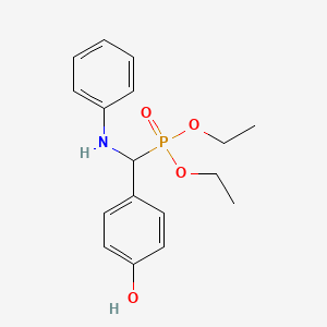 molecular formula C17H22NO4P B14553571 Diethyl [anilino(4-hydroxyphenyl)methyl]phosphonate CAS No. 61676-68-4