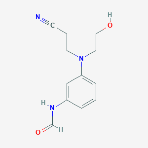 molecular formula C12H15N3O2 B14553572 N-{3-[(2-Cyanoethyl)(2-hydroxyethyl)amino]phenyl}formamide CAS No. 61679-33-2