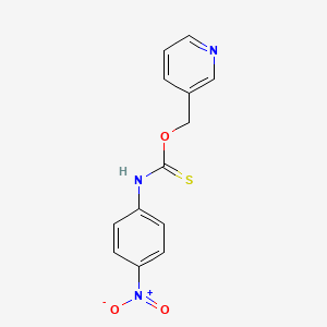 molecular formula C13H11N3O3S B14553578 O-[(Pyridin-3-yl)methyl] (4-nitrophenyl)carbamothioate CAS No. 62237-14-3
