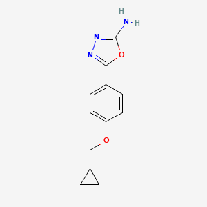 molecular formula C12H13N3O2 B1455358 5-[4-(Cyclopropylmethoxy)phenyl]-1,3,4-oxadiazol-2-amine CAS No. 1219827-51-6