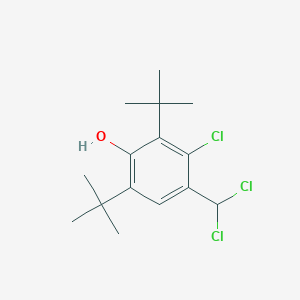 molecular formula C15H21Cl3O B14553593 Phenol, 3-chloro-4-(dichloromethyl)-2,6-bis(1,1-dimethylethyl)- CAS No. 61650-88-2