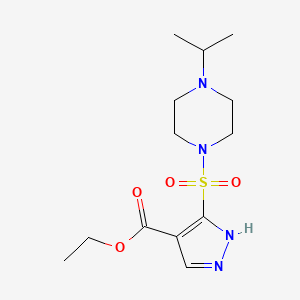 molecular formula C13H22N4O4S B1455360 ethyl 3-{[4-(propan-2-yl)piperazin-1-yl]sulfonyl}-1H-pyrazole-4-carboxylate CAS No. 1260986-99-9