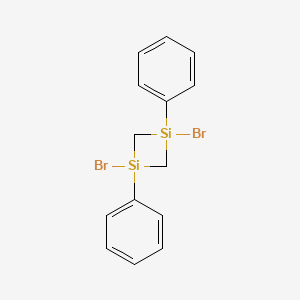 molecular formula C14H14Br2Si2 B14553620 1,3-Dibromo-1,3-diphenyl-1,3-disiletane CAS No. 61739-77-3