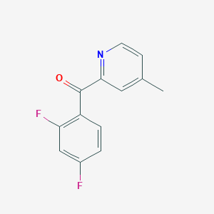 molecular formula C13H9F2NO B1455363 2-(2,4-Difluorobenzoyl)-4-methylpyridine CAS No. 1187170-44-0