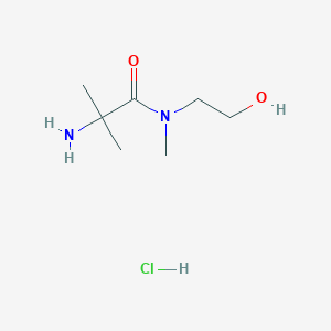 molecular formula C7H17ClN2O2 B1455366 2-Amino-N-(2-hydroxyethyl)-N,2-dimethylpropanamide hydrochloride CAS No. 1220036-69-0