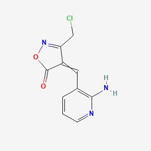 molecular formula C10H8ClN3O2 B1455369 4-[(2-Aminopyridin-3-YL)methylidene]-3-(chloromethyl)-1,2-oxazol-5-one CAS No. 1142199-89-0