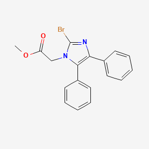 molecular formula C18H15BrN2O2 B14553705 Methyl (2-bromo-4,5-diphenyl-1H-imidazol-1-yl)acetate CAS No. 61654-13-5