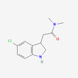 molecular formula C12H15ClN2O B1455378 2-(5-chloro-2,3-dihydro-1H-indol-3-yl)-N,N-dimethylacetamide CAS No. 1354958-83-0