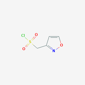 molecular formula C4H4ClNO3S B1455387 1,2-Oxazol-3-ylmethanesulfonyl chloride CAS No. 1334148-86-5
