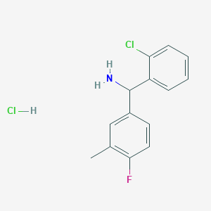 molecular formula C14H14Cl2FN B1455389 (2-Chlorophenyl)(4-fluoro-3-methylphenyl)methanamine hydrochloride CAS No. 1354954-28-1