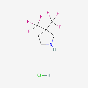molecular formula C6H8ClF6N B1455395 3,3-Bis(trifluoromethyl)pyrrolidine hydrochloride CAS No. 1315368-84-3