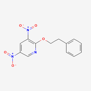 molecular formula C13H11N3O5 B14553962 Pyridine, 3,5-dinitro-2-(2-phenylethoxy)- CAS No. 62252-42-0