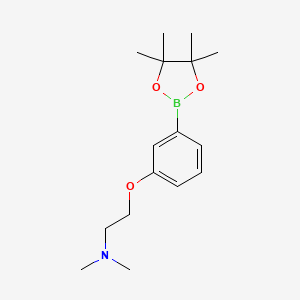 molecular formula C16H26BNO3 B1455397 N,N-Dimethyl-2-(3-(4,4,5,5-tetramethyl-1,3,2-dioxaborolan-2-yl)phenoxy)ethanamine CAS No. 925940-40-5