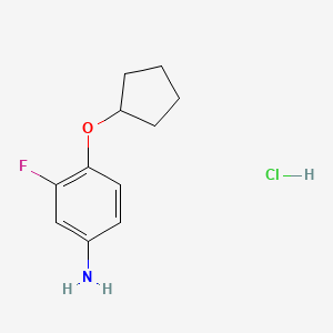 molecular formula C11H15ClFNO B1455398 4-(Cyclopentyloxy)-3-fluoroaniline hydrochloride CAS No. 1354960-89-6
