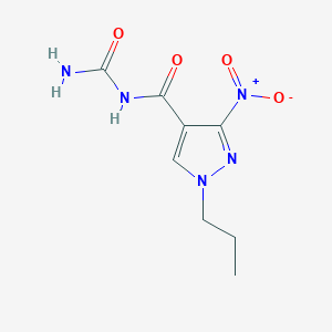 molecular formula C8H11N5O4 B14553985 N-Carbamoyl-3-nitro-1-propyl-1H-pyrazole-4-carboxamide CAS No. 61716-93-6