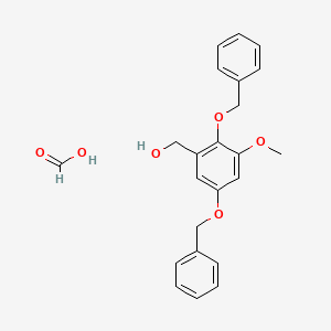 molecular formula C23H24O6 B14554099 Formic acid;[3-methoxy-2,5-bis(phenylmethoxy)phenyl]methanol CAS No. 61654-72-6