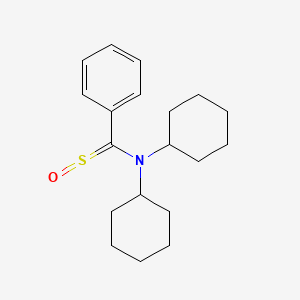 molecular formula C19H27NOS B14554115 N-Cyclohexyl-N-[(oxo-lambda~4~-sulfanylidene)(phenyl)methyl]cyclohexanamine CAS No. 61821-37-2