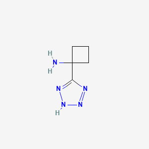 molecular formula C5H9N5 B1455414 1-(1H-1,2,3,4-tetrazol-5-yl)cyclobutan-1-amine CAS No. 1249656-01-6