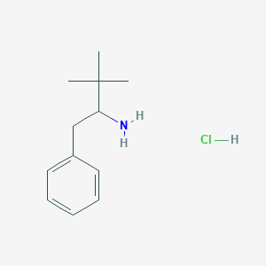 molecular formula C12H20ClN B1455421 3,3-Dimethyl-1-phenylbutan-2-amine hydrochloride CAS No. 160204-35-3