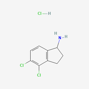 molecular formula C9H10Cl3N B1455426 4,5-dichloro-2,3-dihydro-1H-inden-1-amine hydrochloride CAS No. 1306604-67-0