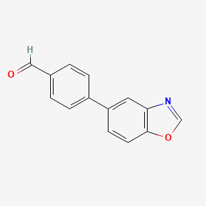 molecular formula C14H9NO2 B1455429 4-(1,3-Benzoxazol-5-yl)benzaldehyde CAS No. 1008361-50-9