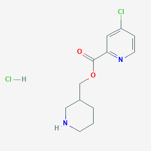 molecular formula C12H16Cl2N2O2 B1455437 3-Piperidinylmethyl 4-chloro-2-pyridinecarboxylate hydrochloride CAS No. 1220037-09-1