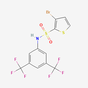 molecular formula C12H6BrF6NO2S2 B14554405 N-[3,5-Bis(trifluoromethyl)phenyl]-3-bromothiophene-2-sulfonamide CAS No. 61714-60-1
