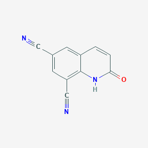 molecular formula C11H5N3O B1455442 6,8-二氰基-2-羟基(1H)-喹啉 CAS No. 1082040-55-8