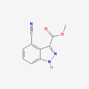 molecular formula C10H7N3O2 B1455443 4-Cyanoindazole-3-carboxylic acid methyl ester CAS No. 1167056-66-7