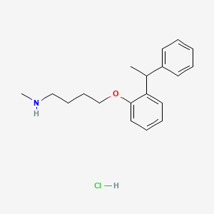 molecular formula C19H26ClNO B14554456 N-methyl-4-[2-(1-phenylethyl)phenoxy]butan-1-amine;hydrochloride CAS No. 62232-70-6