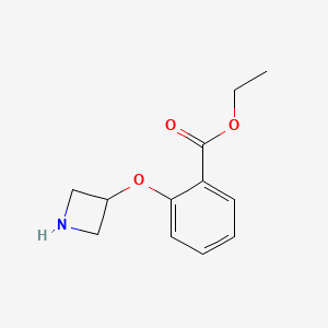 molecular formula C12H15NO3 B1455450 Ethyl 2-(azetidin-3-yloxy)benzoate CAS No. 1220028-00-1