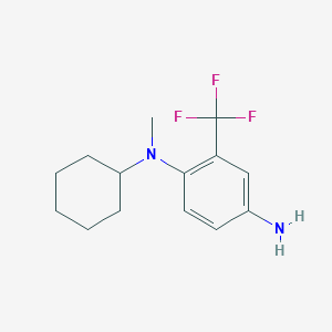 molecular formula C14H19F3N2 B1455463 N1-Cyclohexyl-N1-methyl-2-(trifluoromethyl)benzene-1,4-diamine CAS No. 1183349-95-2