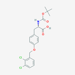 molecular formula C21H23Cl2NO5 B14554654 N-(tert-Butoxycarbonyl)-O-[(2,3-dichlorophenyl)methyl]-L-tyrosine CAS No. 62073-37-4