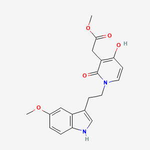 molecular formula C19H20N2O5 B1455469 methyl 2-{4-hydroxy-1-[2-(5-methoxy-1H-indol-3-yl)ethyl]-2-oxo-1,2-dihydro-3-pyridinyl}acetate CAS No. 860612-56-2