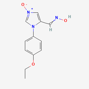 molecular formula C12H13N3O3 B14554711 N-{[1-(4-Ethoxyphenyl)-3-oxo-1H-3lambda~5~-imidazol-5-yl]methylidene}hydroxylamine CAS No. 62202-12-4