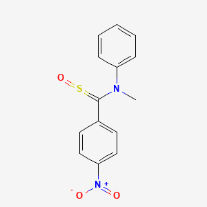 molecular formula C14H12N2O3S B14554716 N-methyl-N-[(4-nitrophenyl)-sulfinylmethyl]aniline CAS No. 61821-28-1