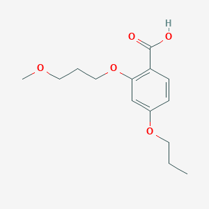 molecular formula C14H20O5 B1455474 2-(3-Methoxypropoxy)-4-propoxybenzoic acid CAS No. 1179243-44-7