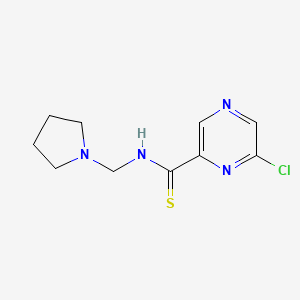molecular formula C10H13ClN4S B14554746 Pyrazinecarbothioamide, 6-chloro-N-(1-pyrrolidinylmethyl)- CAS No. 61689-56-3