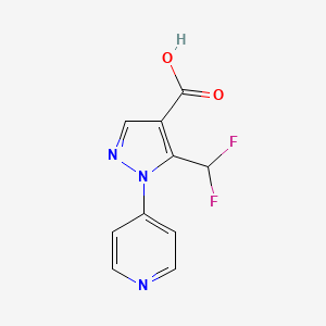molecular formula C10H7F2N3O2 B1455482 5-(二氟甲基)-1-(吡啶-4-基)-1H-吡唑-4-羧酸 CAS No. 1275366-39-6