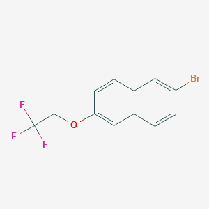 molecular formula C12H8BrF3O B1455485 2-Bromo-6-(2,2,2-trifluoroethoxy)-naphthalene CAS No. 1274119-29-7