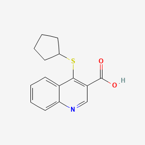molecular formula C15H15NO2S B1455488 4-(Cyclopentylsulfanyl)quinoline-3-carboxylic acid CAS No. 1275908-47-8