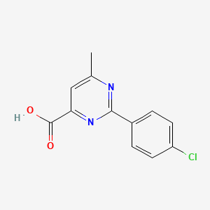molecular formula C12H9ClN2O2 B1455492 2-(4-Chlorophenyl)-6-methylpyrimidine-4-carboxylic acid CAS No. 1272301-61-7