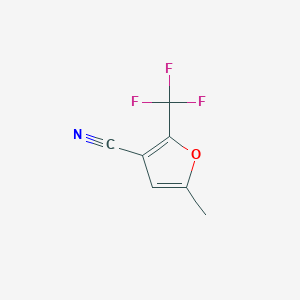 molecular formula C7H4F3NO B1455495 3-Cyano-5-methyl-2-(trifluoromethyl)furan CAS No. 1053656-28-2