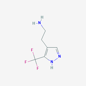 molecular formula C6H8F3N3 B1455497 2-[3-(trifluoromethyl)-1H-pyrazol-4-yl]ethan-1-amine CAS No. 1314904-42-1