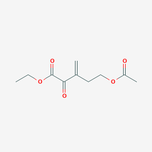 molecular formula C10H14O5 B14554970 Ethyl 5-(acetyloxy)-3-methylidene-2-oxopentanoate CAS No. 61700-16-1