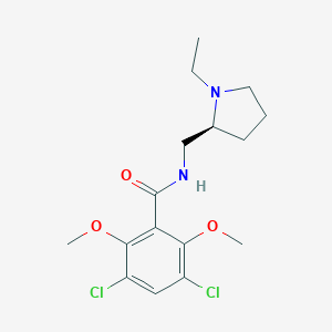 molecular formula C16H22Cl2N2O3 B145550 (S)-3,5-Dichloro-N-[(1-ethyl-2-pyrrolidinyl)methyl]-2,6-dimethoxybenzamide CAS No. 84225-94-5
