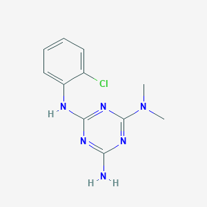 molecular formula C11H13ClN6 B14555061 N~4~-(2-Chlorophenyl)-N~2~,N~2~-dimethyl-1,3,5-triazine-2,4,6-triamine CAS No. 61912-49-0